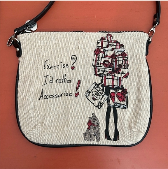 Brighton Scottie Dog Crossbody Canvas Bag Purse-I'd Rather Accessorize Like New - Picture 1 of 2